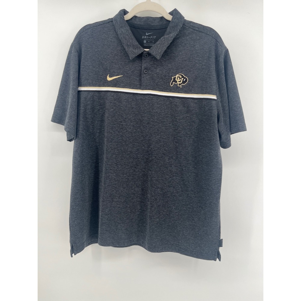 Nike Dri-FIT Colorado‎ Buffaloes Polo Shirt Mens XL Grey Striped On-Field CU XL
